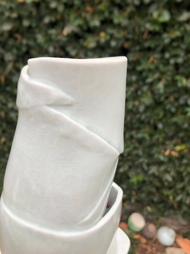 Handmade Porcelain Sculpture, Pastry Art Inspired, Delicate Croissant-Inspired Design by Moon Pottery