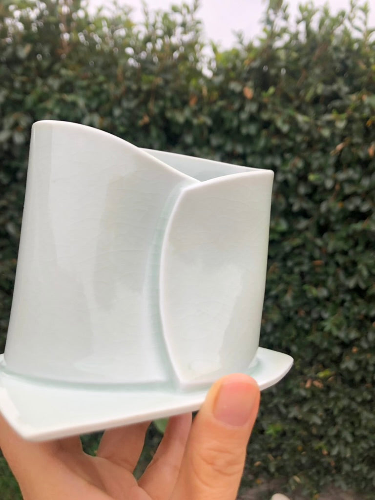 Handmade Porcelain Sculpture, Pastry Art Inspired, Delicate Croissant-Inspired Design by Moon Pottery