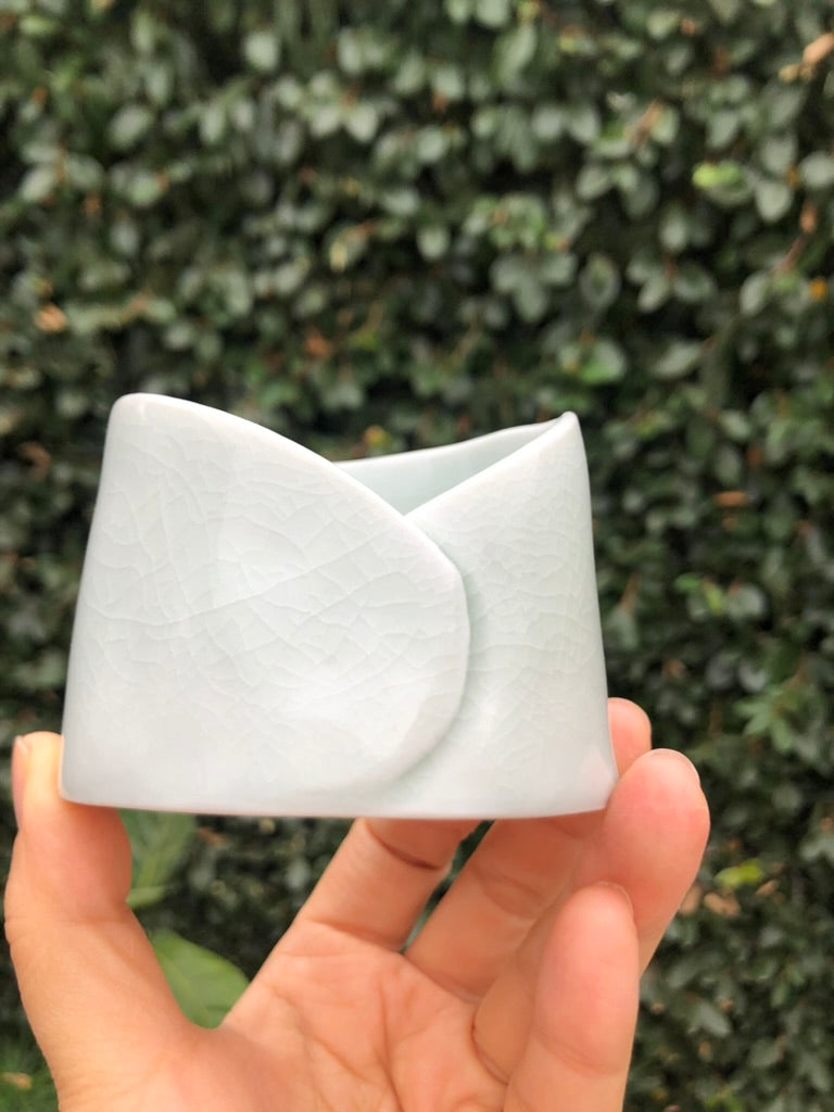 Handmade Porcelain Sculpture, Pastry Art Inspired, Delicate Croissant-Inspired Design by Moon Pottery