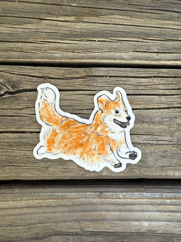 Corgi Puppy Dog - Waterproof Vinyl Sticker, 3.0"