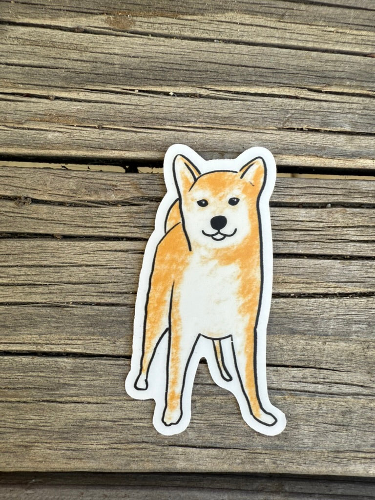 Shiba Puppy Dog - Waterproof Vinyl Sticker, 3.0"