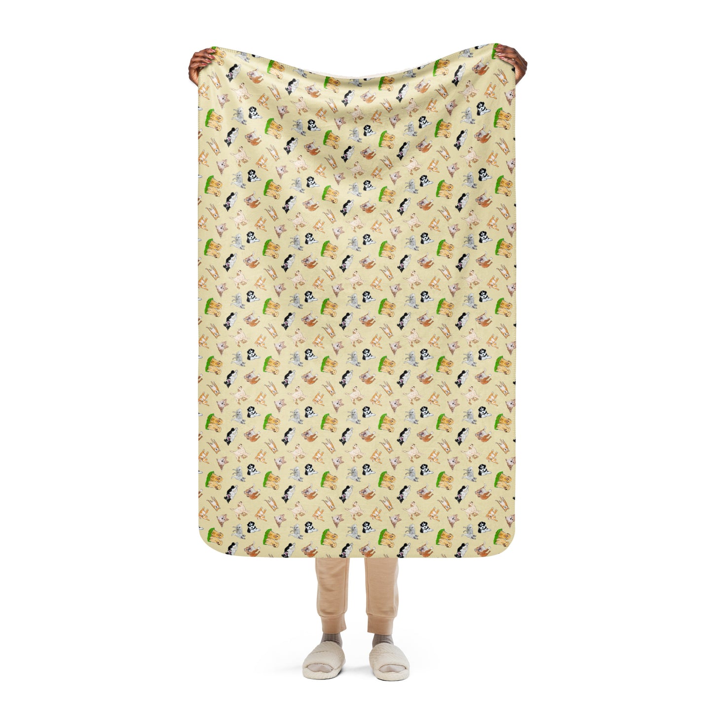 "Corgi Dog Sherpa Blanket | Hand Drawn Art by Tanny’s Pawtique | Cozy Dog Lover Gift"