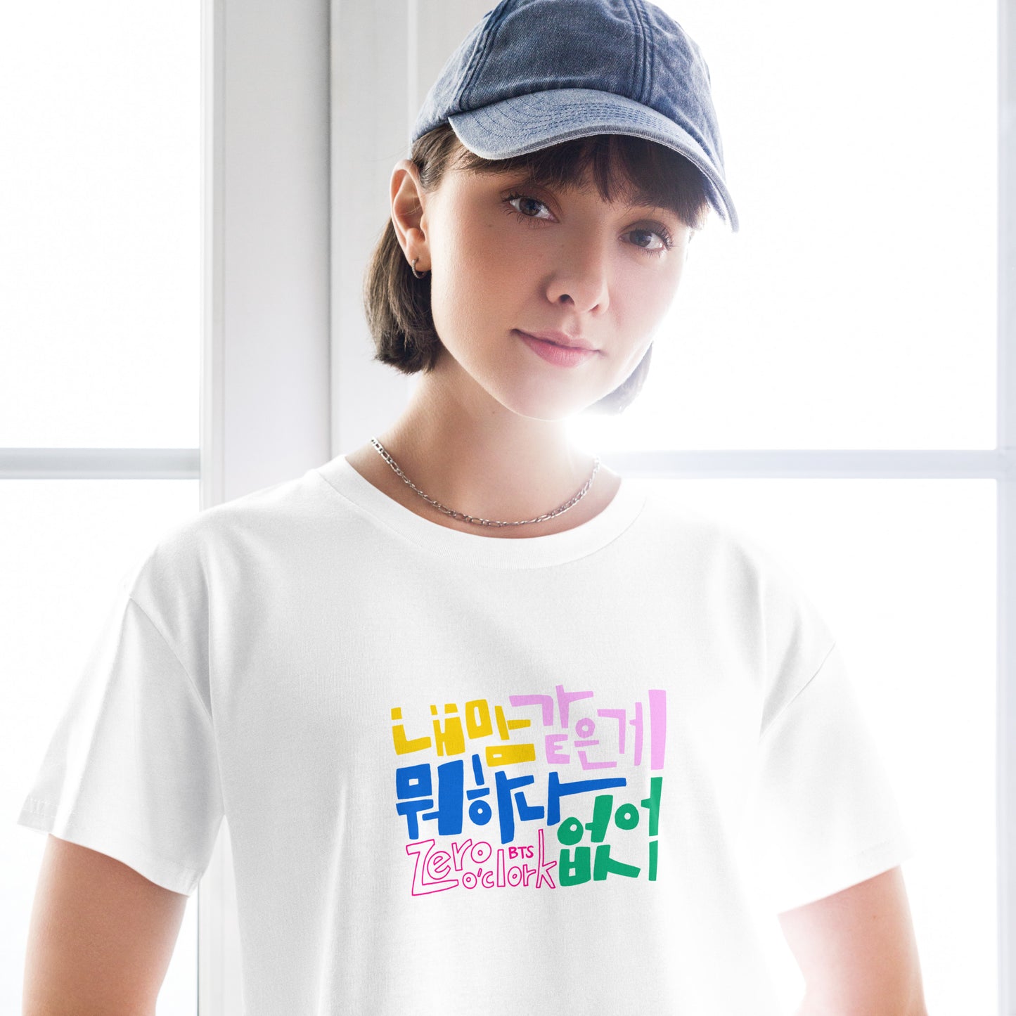 Handwritten Zero O'Clock Lyric Women’s Crop Top by Hobi Nabi | BTS-Inspired Korean Lettering 내 맘 같은게 뭐 하나 없어