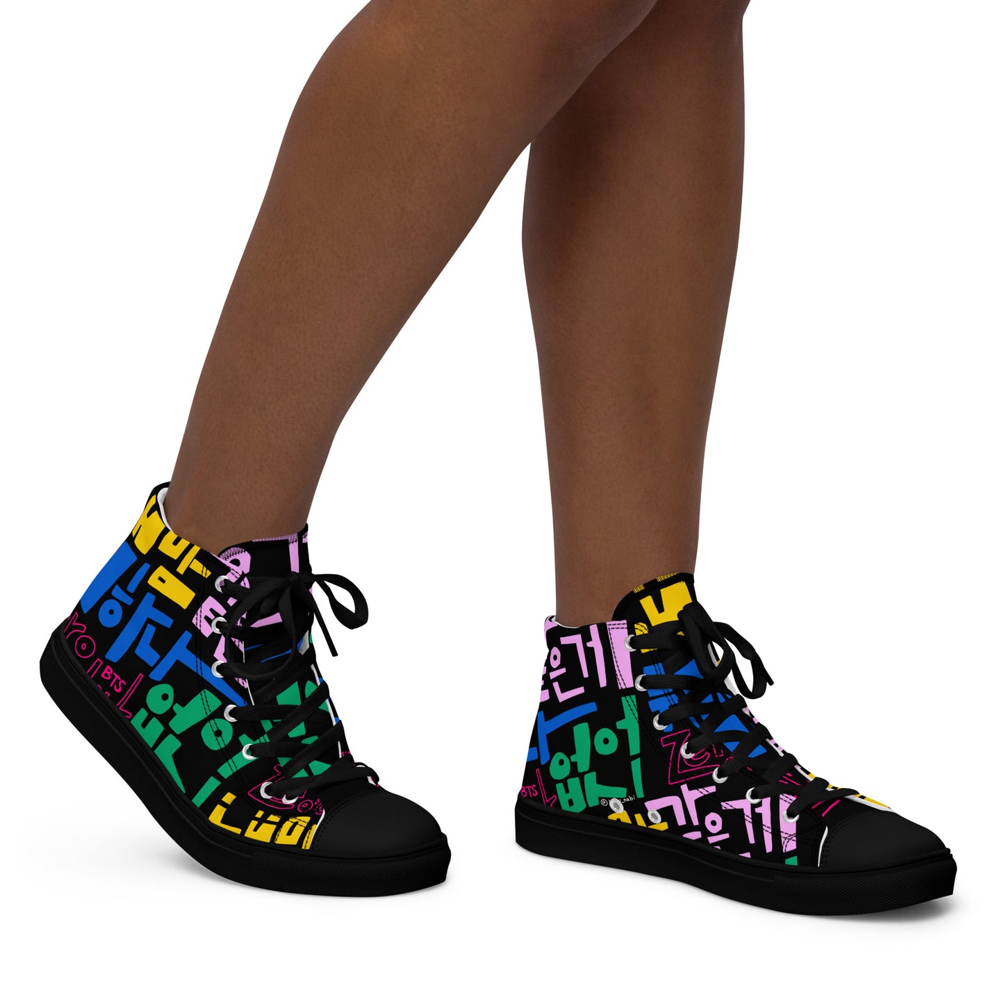 Handwritten Zero O'Clock Lyric Women’s High Top Canvas Shoes by Hobi Nabi | BTS-Inspired Korean Lettering 내 맘 같은게 뭐 하나 없어