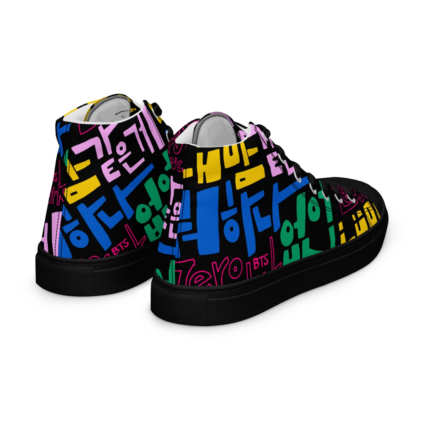 Handwritten Zero O'Clock Lyric Women’s High Top Canvas Shoes by Hobi Nabi | BTS-Inspired Korean Lettering 내 맘 같은게 뭐 하나 없어