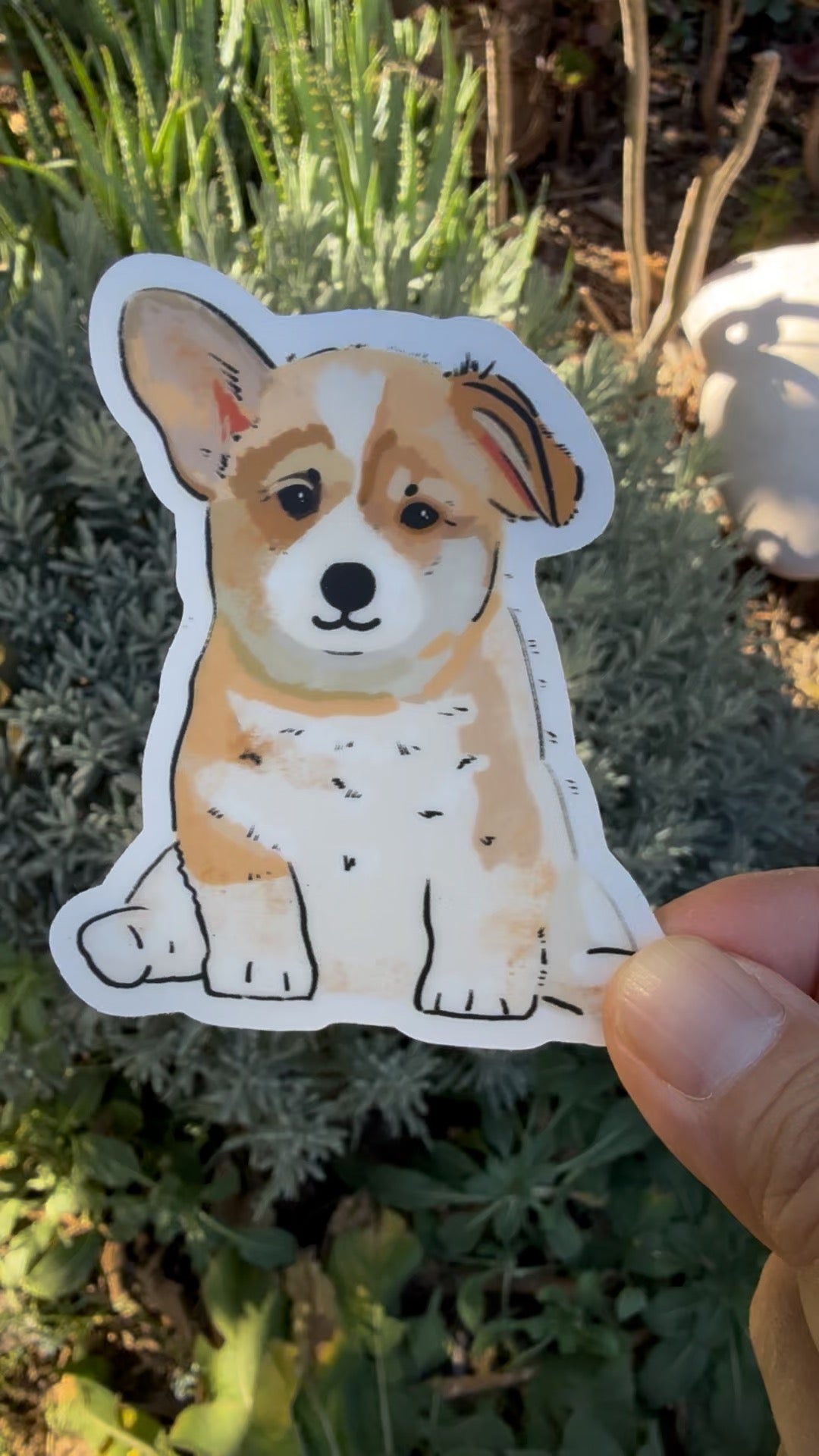 Corgi Puppy Dog - Waterproof Vinyl Sticker,  3.0"