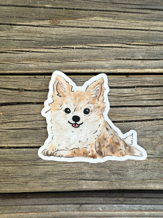 Chihuahua Puppy Dog - Waterproof Vinyl Sticker,  3.0"