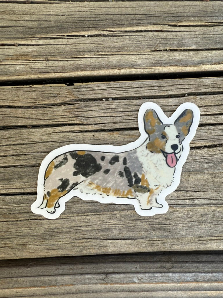 Corgi Puppy Dog - Waterproof Vinyl Sticker,  3.0"