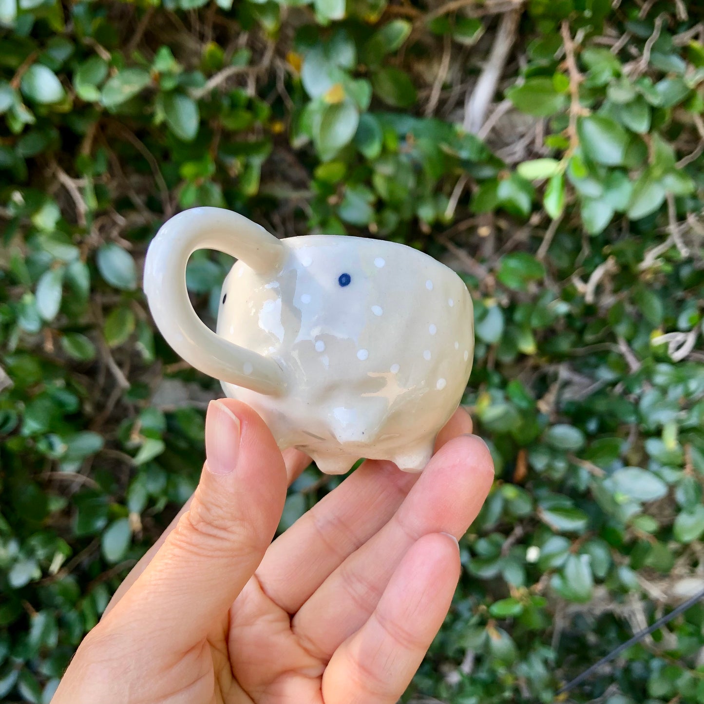 Handmade Tiny Elephant Pot – Moon Pottery | One-of-a-Kind, Espresso Coffee Shot Cup, Perfect Gift