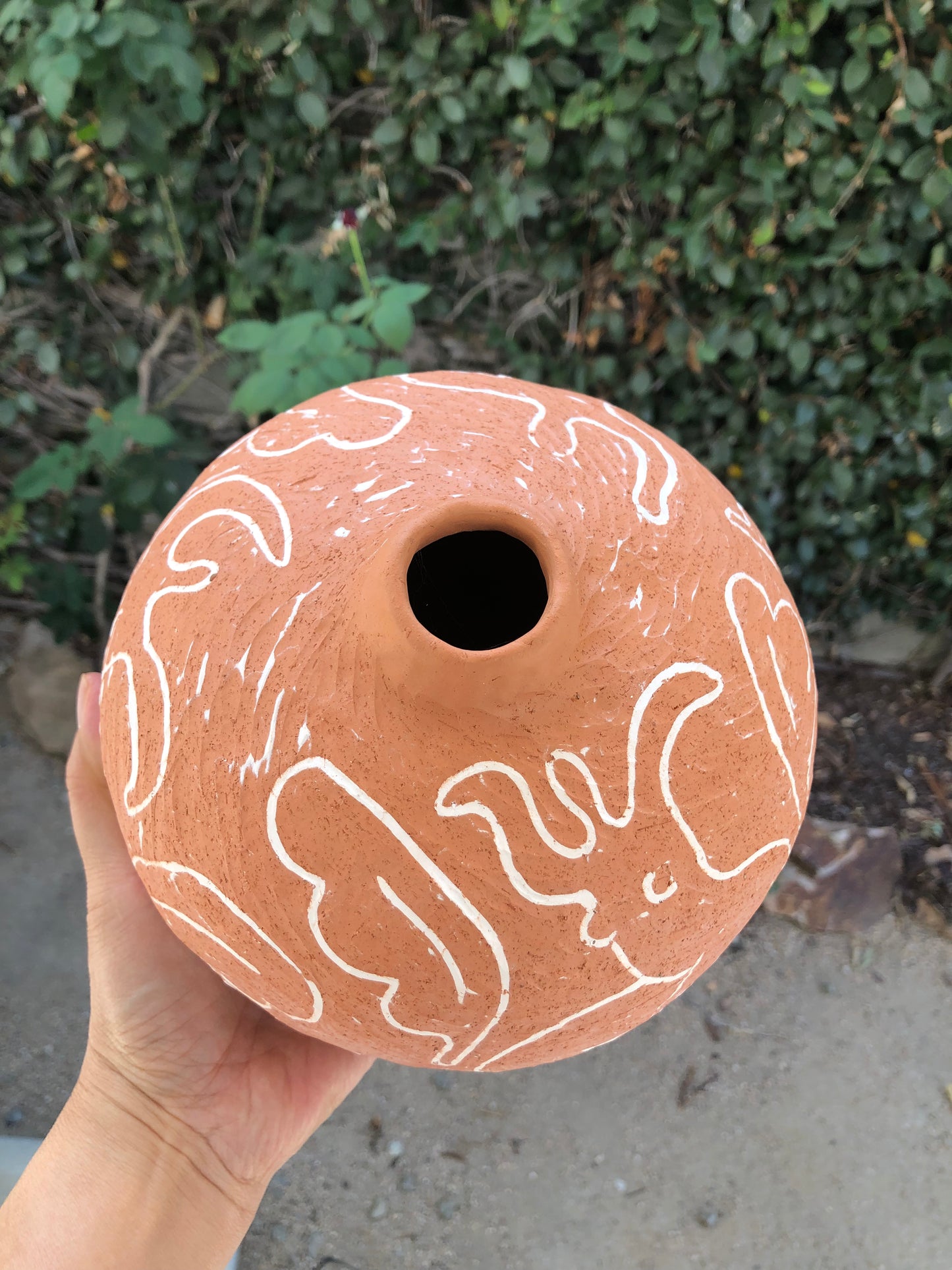 Handmade Carved Dancing Lamp vase – Moon Pottery | Unique Home Décor, Perfect Gift with Happy Vibes