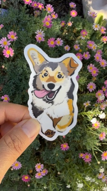 Corgi Puppy Dog - Waterproof Vinyl Sticker,  3.0"