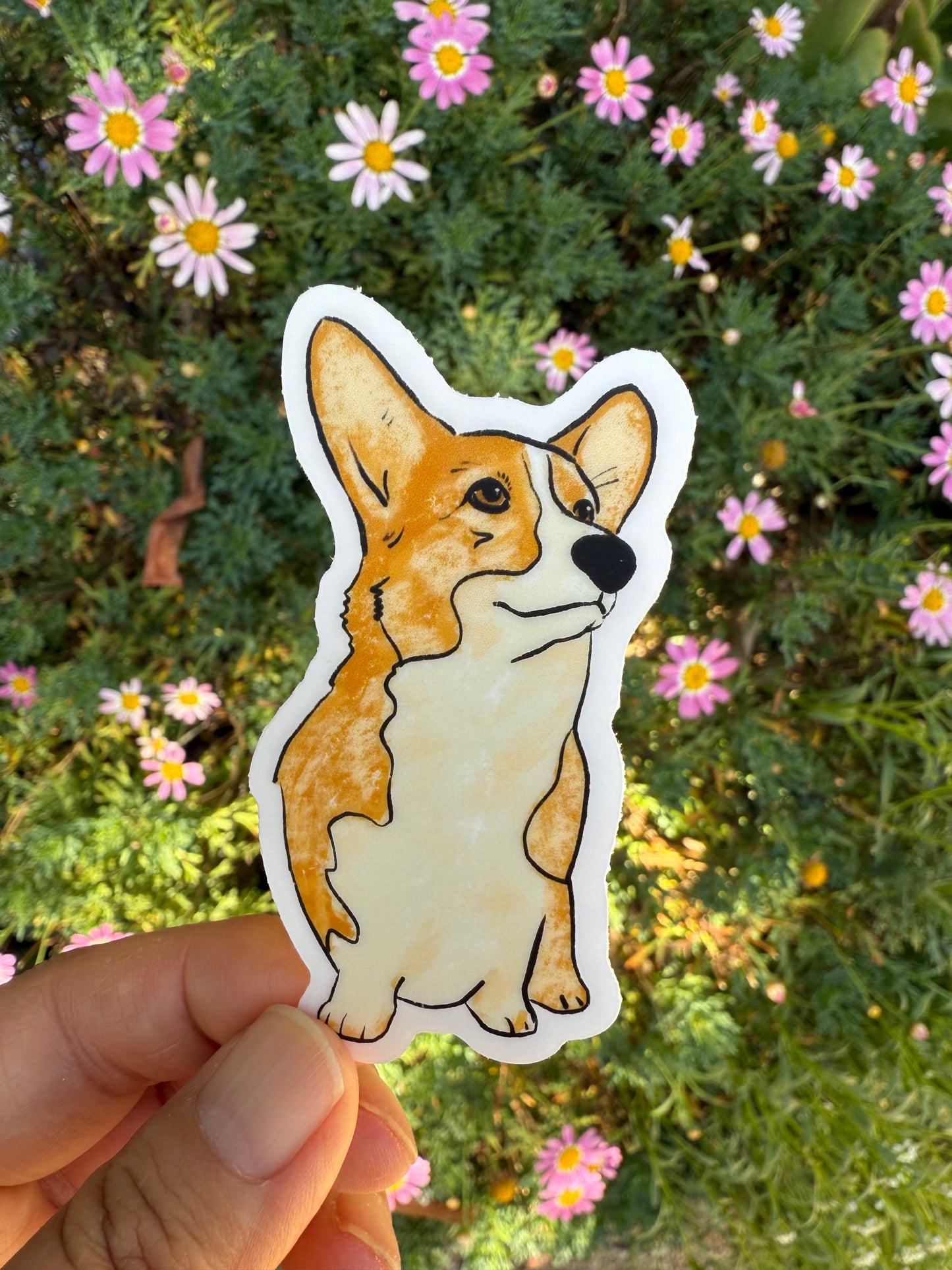 Corgi dog - Waterproof Vinyl Sticker, 1.5" x 3.0"