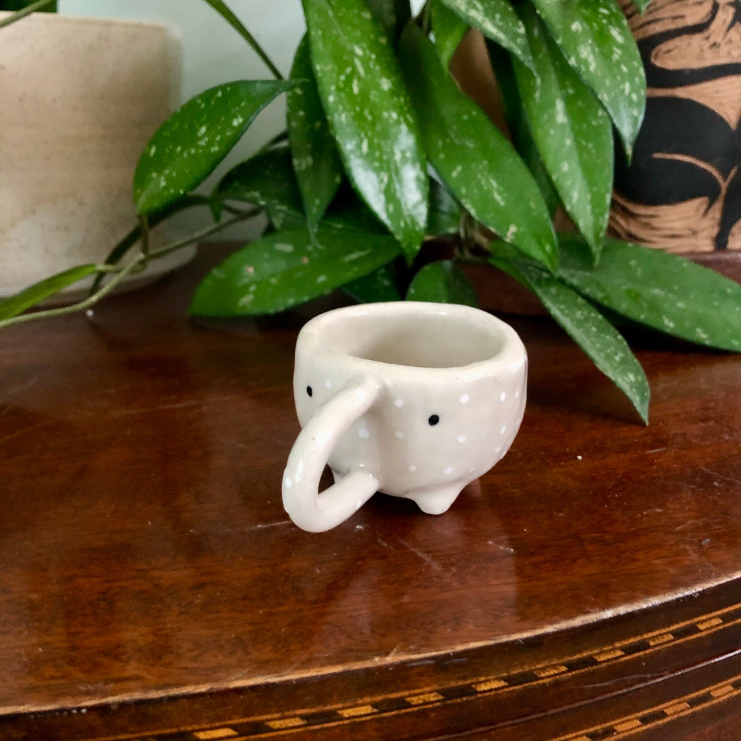 Handmade Tiny Elephant Pot – Moon Pottery | One-of-a-Kind, Espresso Coffee Shot Cup, Perfect Gift