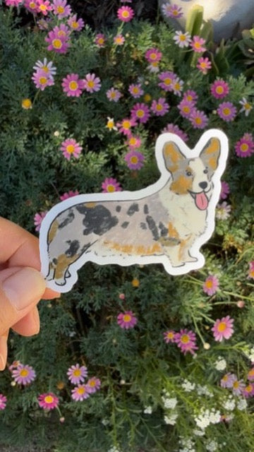 Corgi Puppy Dog - Waterproof Vinyl Sticker,  3.0"