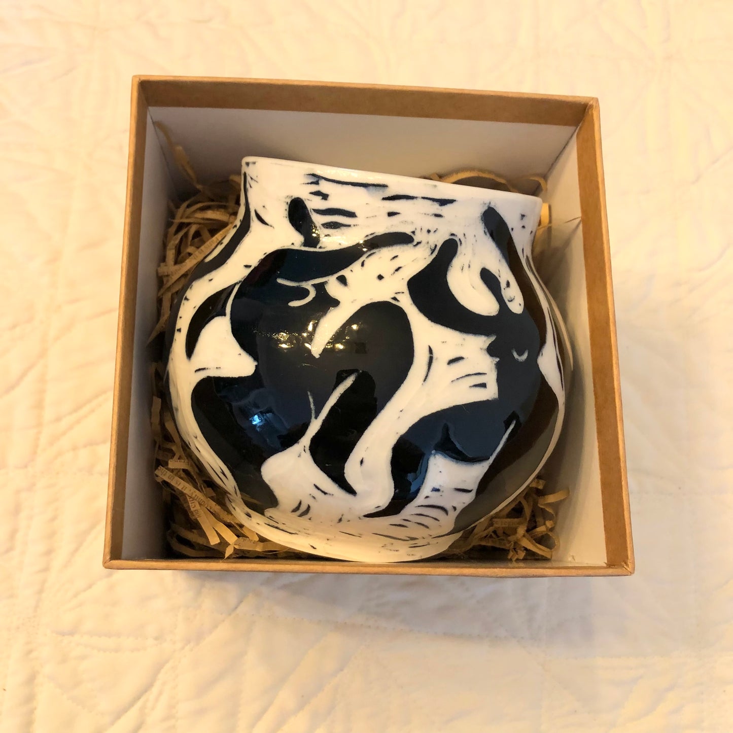 Hand-Carved Dancing Porcelain Art - Happy Vibe Design by Moon Pottery