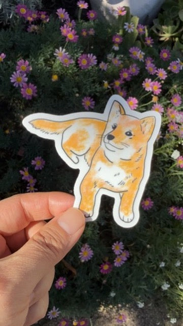 Shiba Puppy Dog - Waterproof Vinyl Sticker,  3.0"