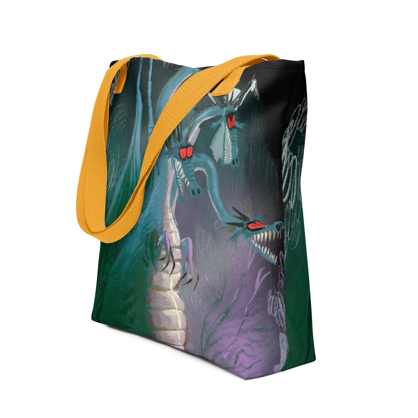 "Dragon Tote Bag - Hand-Drawn Illustration by Leo Matsuda | Fantasy Art Bag"