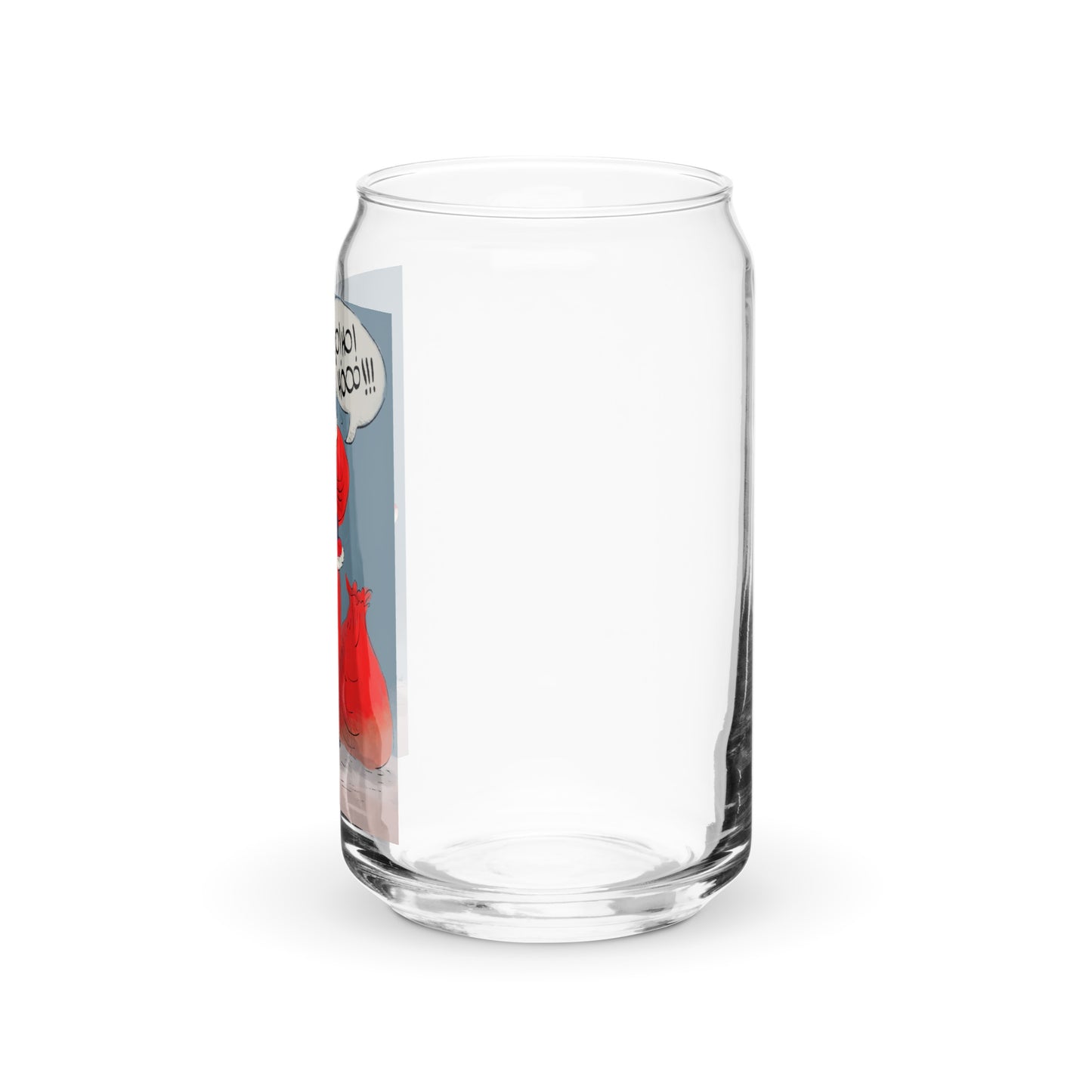 "Santa Christmas Can-Shaped Glass - Hand-Drawn by Leo Matsuda | Festive Holiday Drinkware"