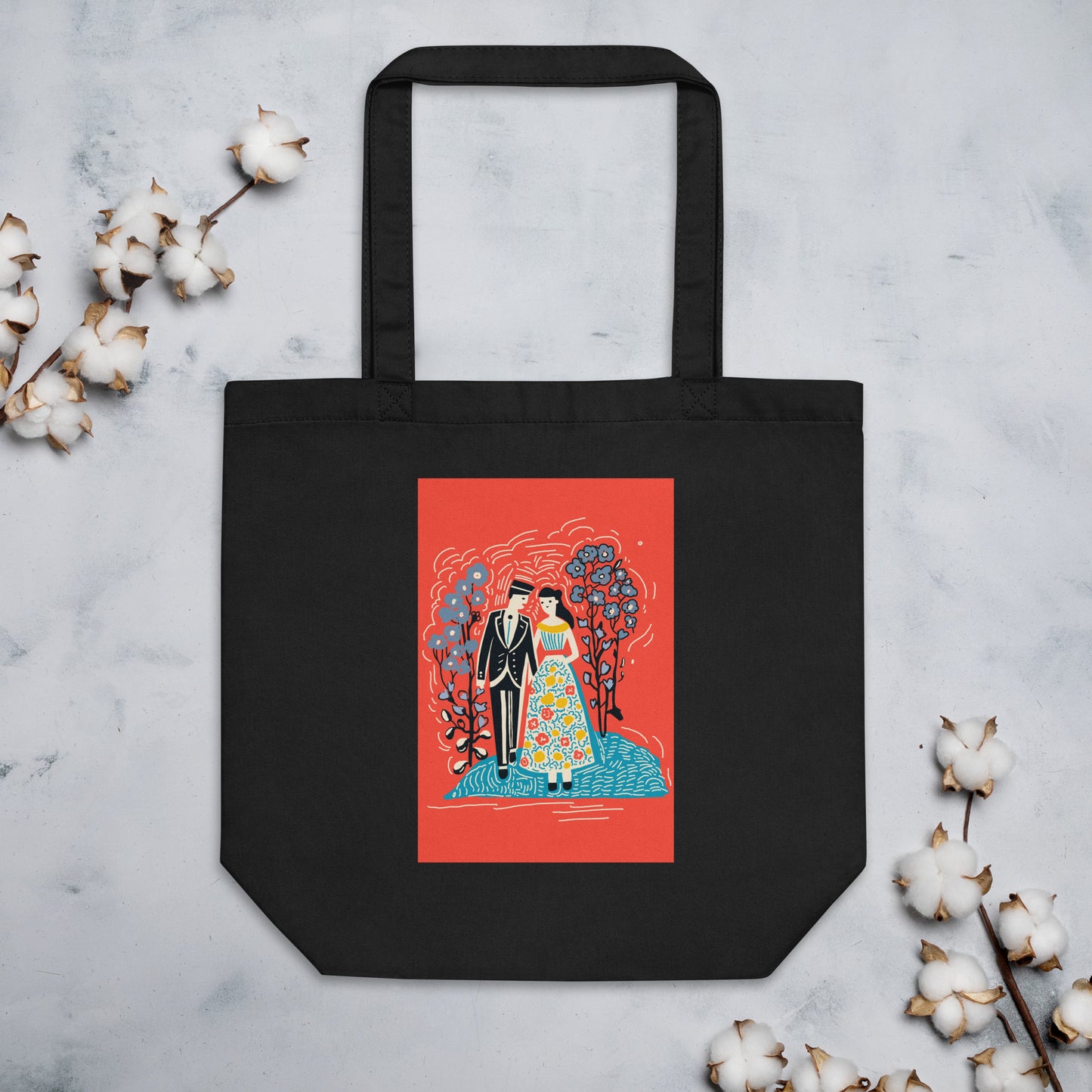 Lovers Tarot Eco Tote Bag – Unique Tarot Art by Luna – Sustainable Tote for Tarot Lovers and Romantic Style