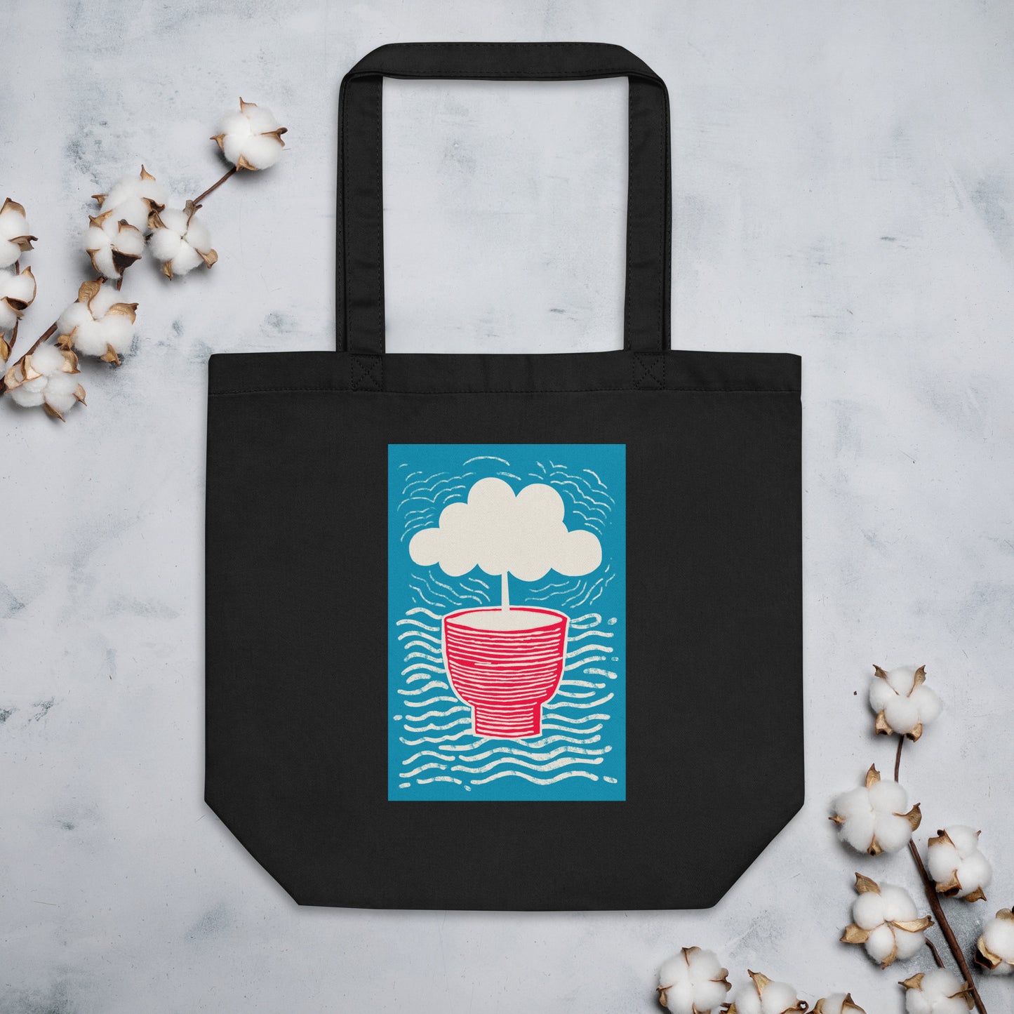 Ace of Cups Tarot Eco Tote Bag – Unique Tarot Art by Luna – Sustainable Tote for Tarot Lovers and Spiritual Style