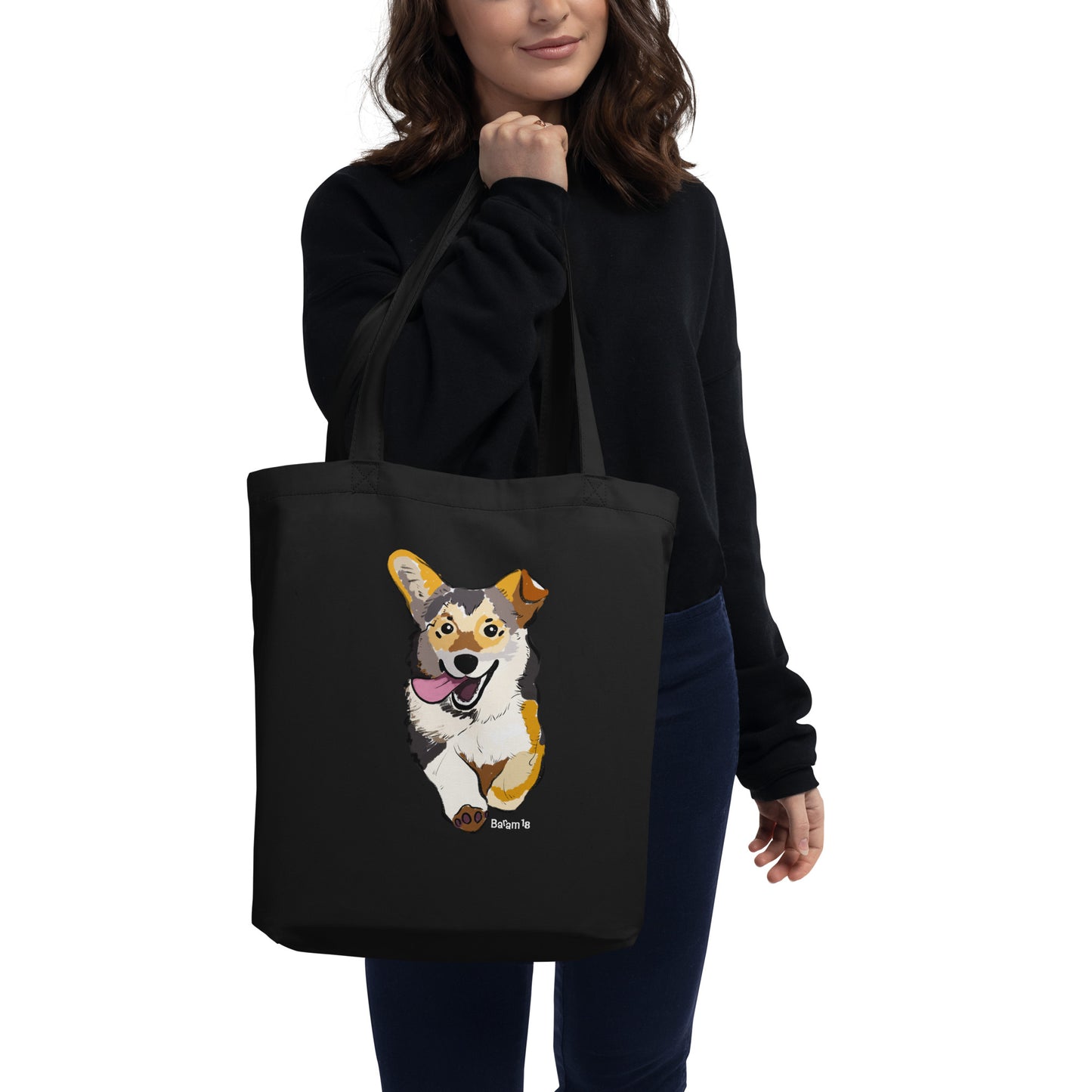 "Corgi Dog Tote Bag | Hand Drawn Art by Tanny’s Pawtique | Cute Dog Lover Accessory"