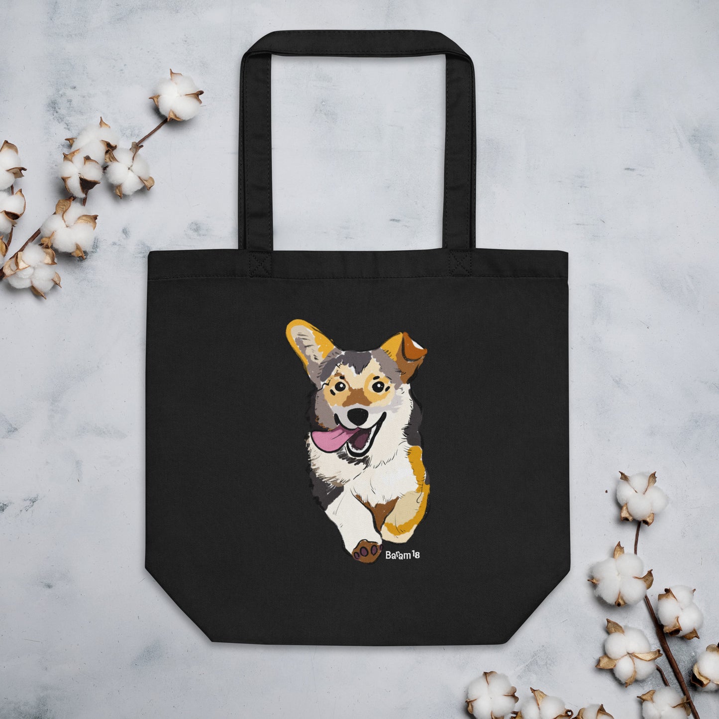 "Corgi Dog Tote Bag | Hand Drawn Art by Tanny’s Pawtique | Cute Dog Lover Accessory"