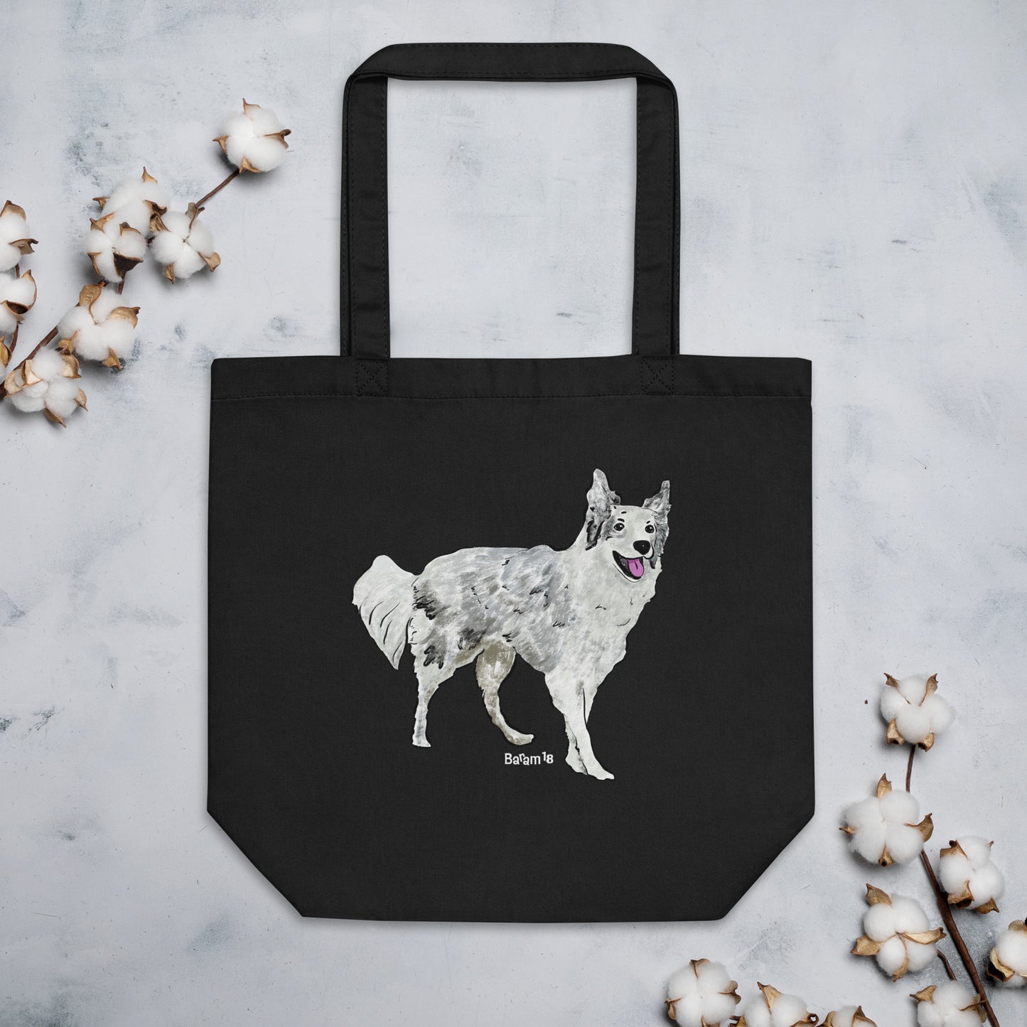 "Border Collie Tote Bag | Hand Drawn Art by Tanny’s Pawtique | Stylish Dog Lover Accessory"