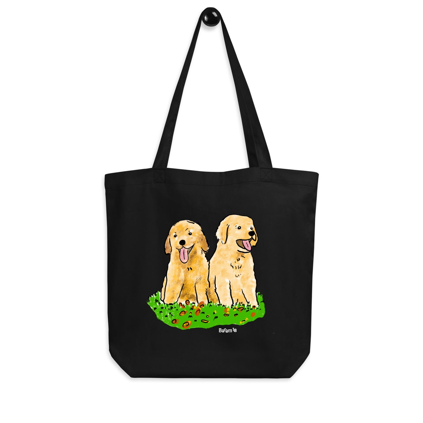 "Golden Retriever Puppy Tote Bag | Hand Drawn Art by Tanny’s Pawtique | Cute Dog Lover Accessory"