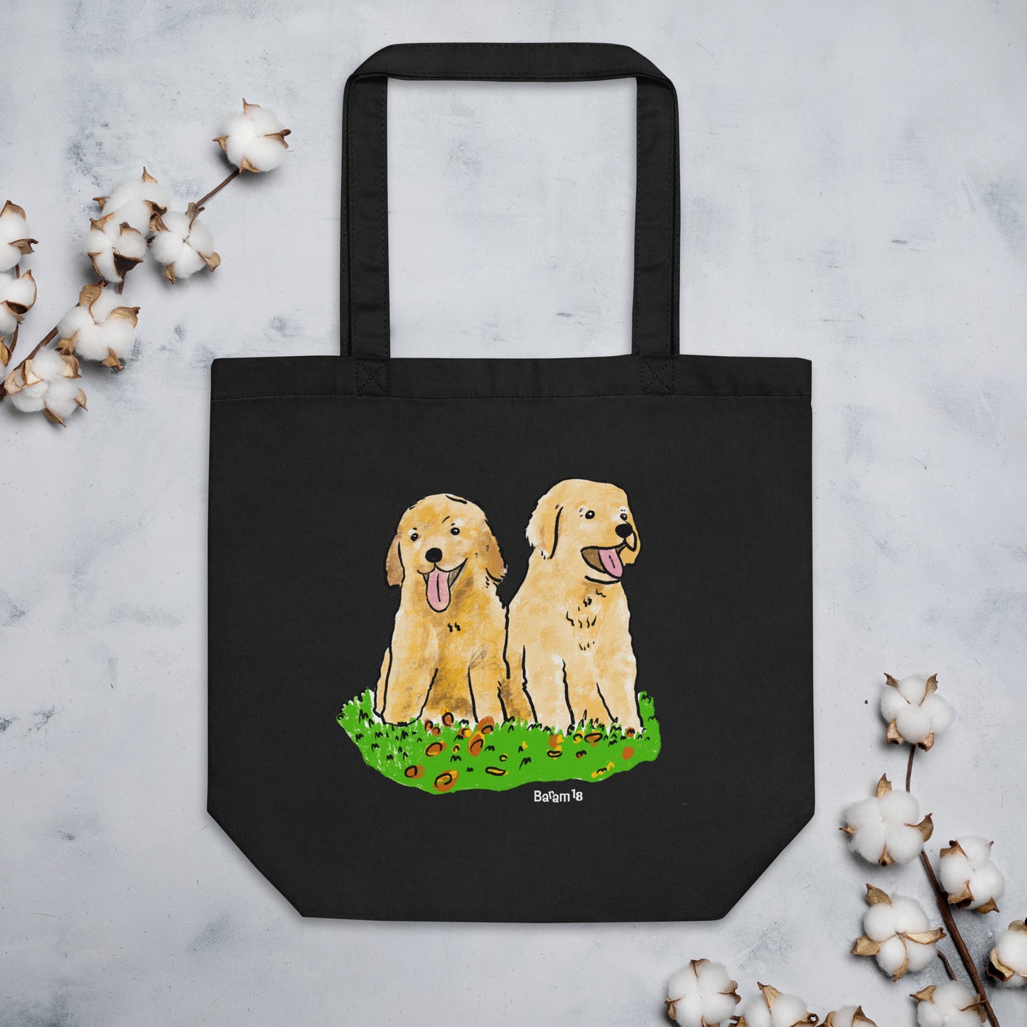 "Golden Retriever Puppy Tote Bag | Hand Drawn Art by Tanny’s Pawtique | Cute Dog Lover Accessory"