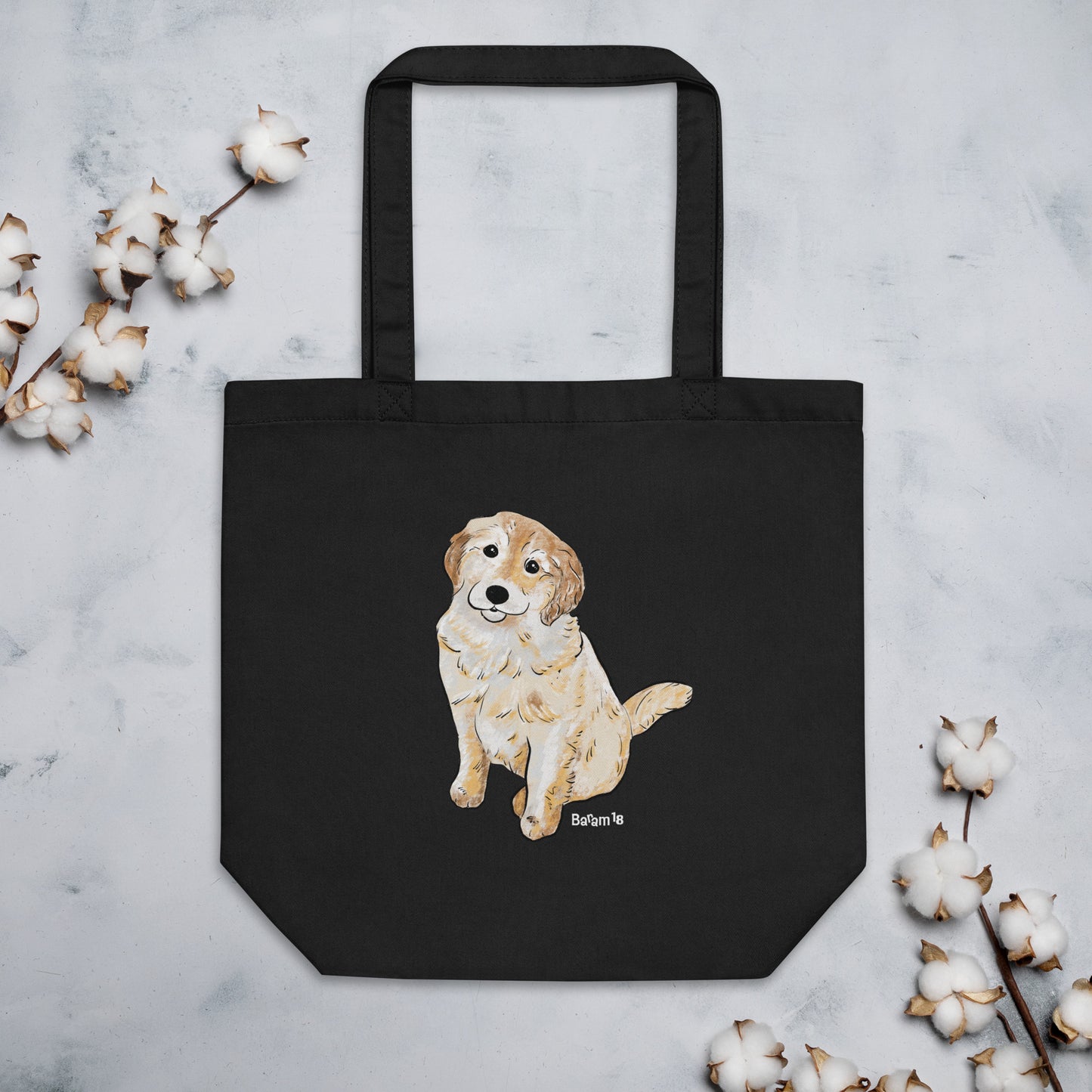 "Golden Retriever Puppy Tote Bag | Hand Drawn Art by Tanny’s Pawtique | Cute Dog Lover Accessory"