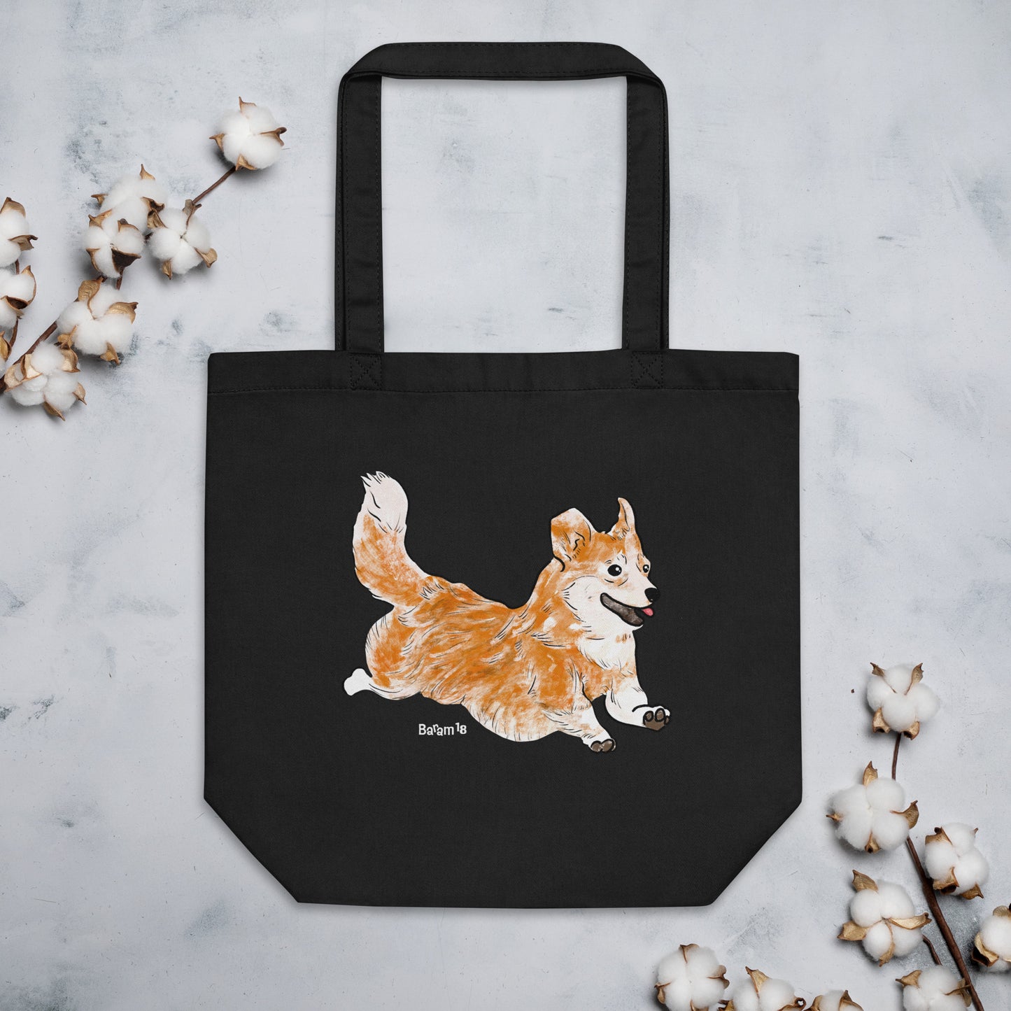 "Corgi Dog Tote Bag | Hand Drawn Art by Tanny’s Pawtique | Cute Dog Lover Accessory"