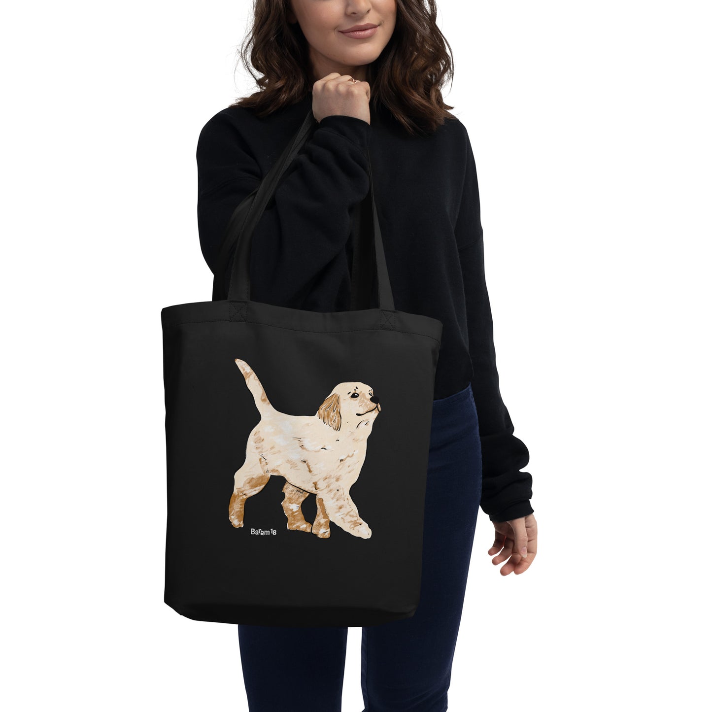 "Golden Retriever Puppy Tote Bag | Hand Drawn Art by Tanny’s Pawtique | Cute Dog Lover Accessory"