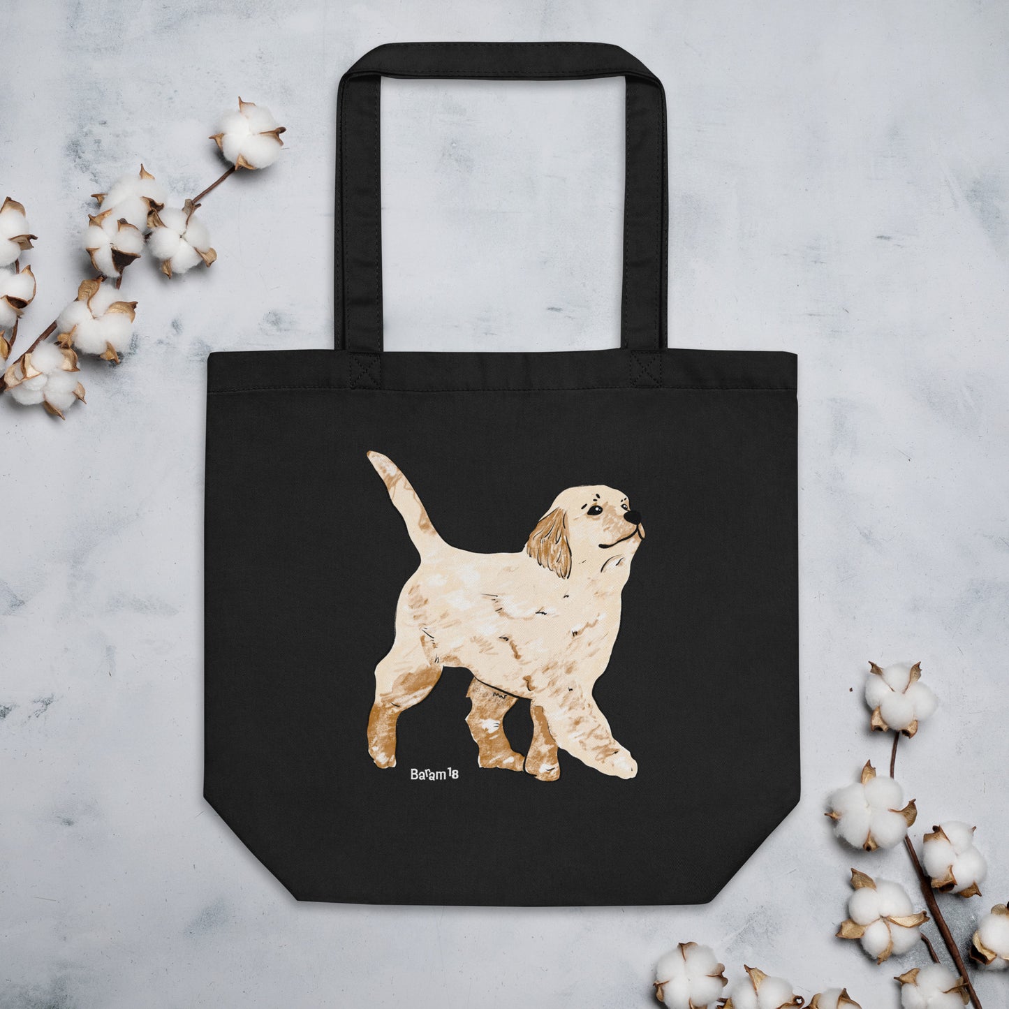 "Golden Retriever Puppy Tote Bag | Hand Drawn Art by Tanny’s Pawtique | Cute Dog Lover Accessory"