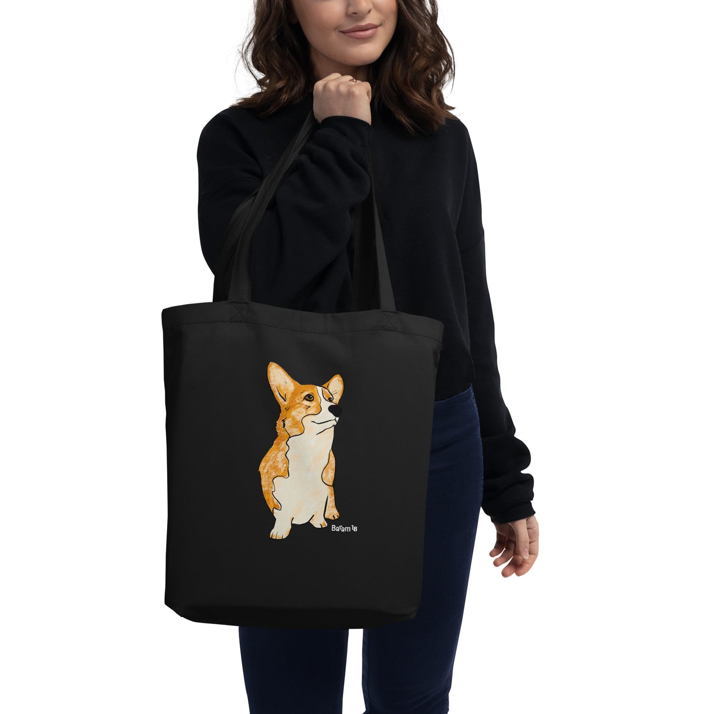 "Corgi Dog Tote Bag | Hand Drawn Art by Tanny’s Pawtique | Cute Dog Lover Accessory"