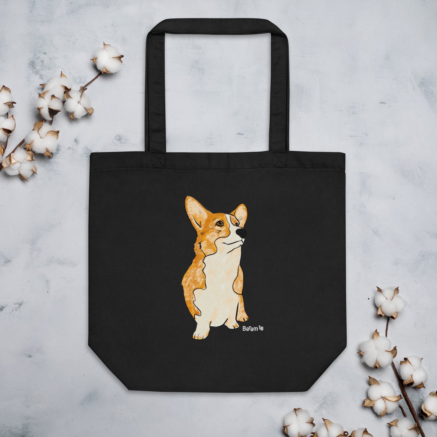 "Corgi Dog Tote Bag | Hand Drawn Art by Tanny’s Pawtique | Cute Dog Lover Accessory"