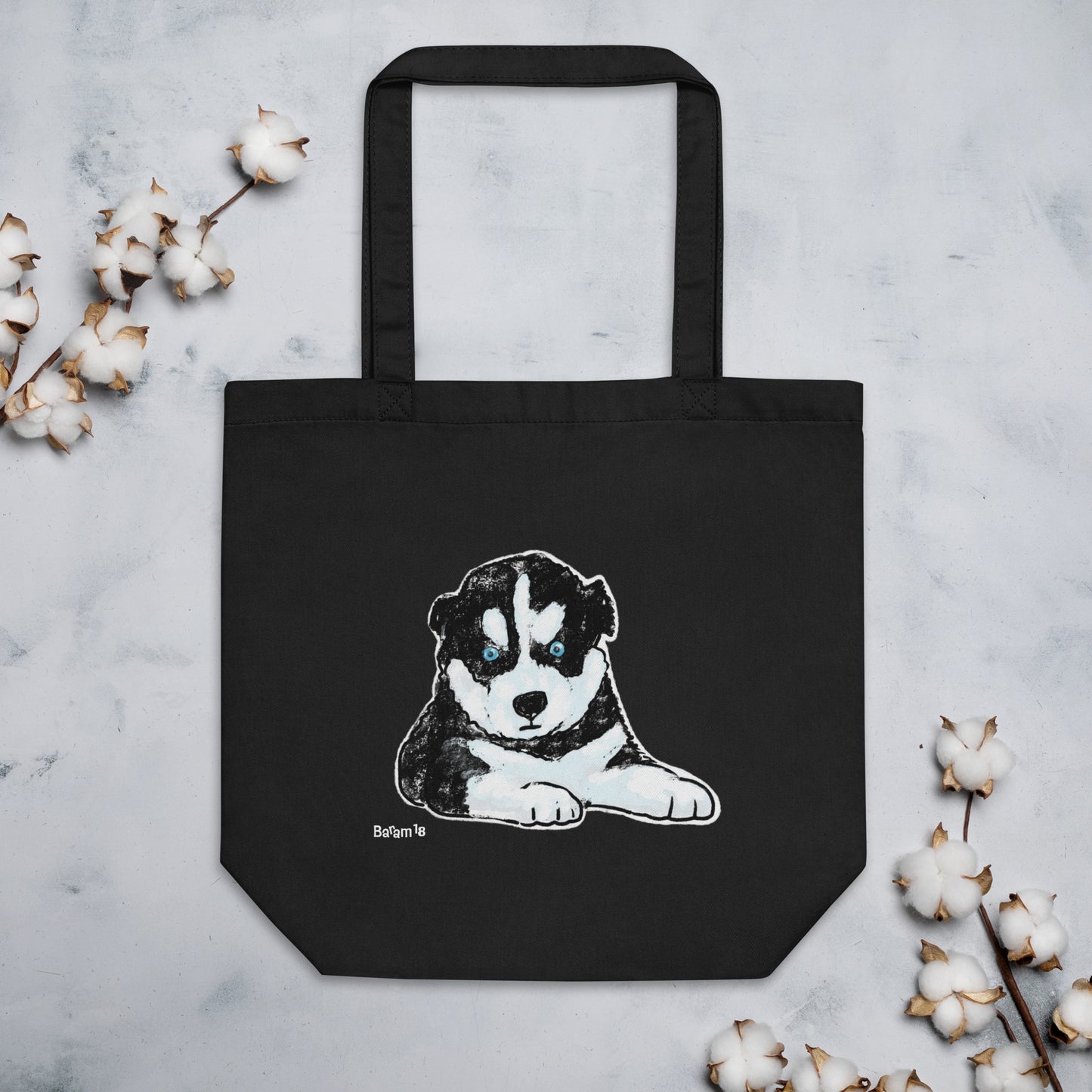 "Husky Puppy Tote Bag | Hand Drawn Art by Tanny’s Pawtique | Cute Dog Lover Accessory"