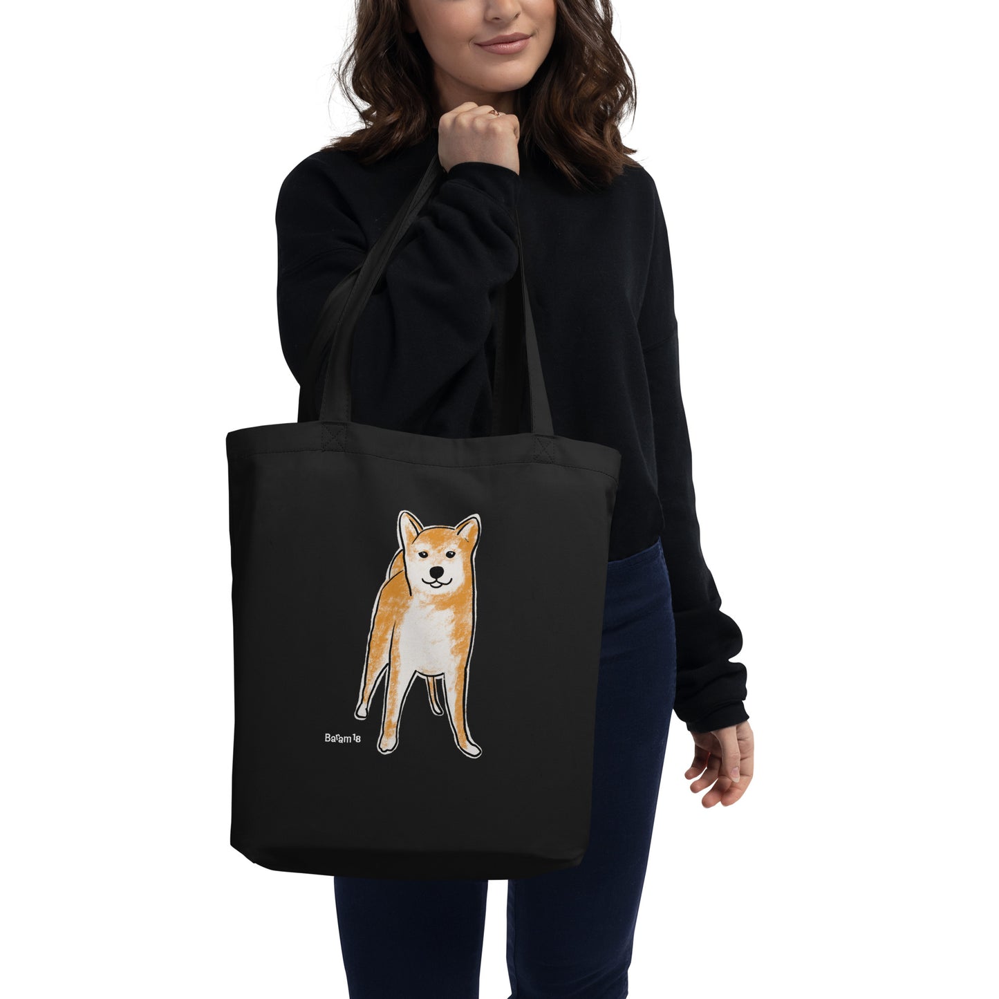 "Shiba Inu Dog Tote Bag | Hand Drawn Art by Tanny’s Pawtique | Cute Dog Lover Accessory"