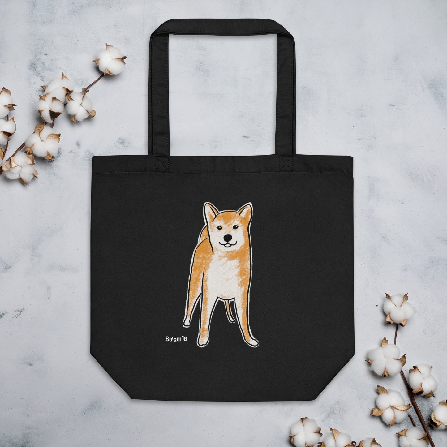 "Shiba Inu Dog Tote Bag | Hand Drawn Art by Tanny’s Pawtique | Cute Dog Lover Accessory"