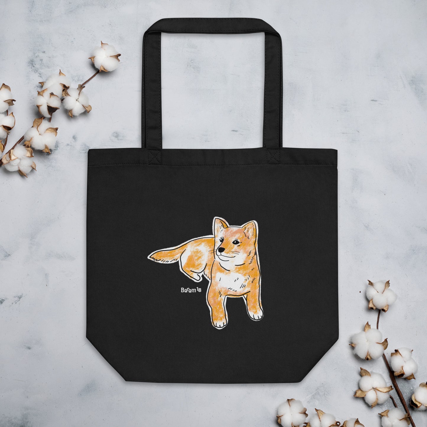 "Shiba Inu Dog Tote Bag | Hand Drawn Art by Tanny’s Pawtique | Cute Dog Lover Accessory"