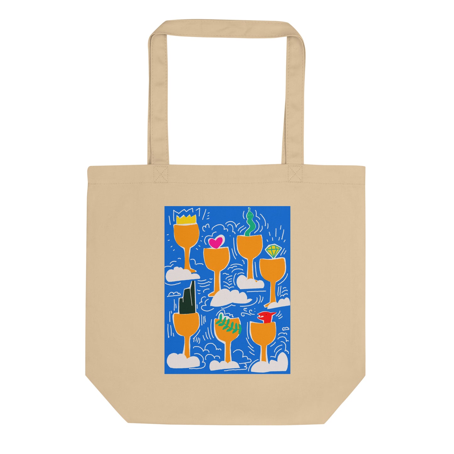 Seven of Cups Tarot Eco Tote Bag – Unique Tarot Art by Luna – Sustainable Tote for Tarot Lovers and Mystical Style