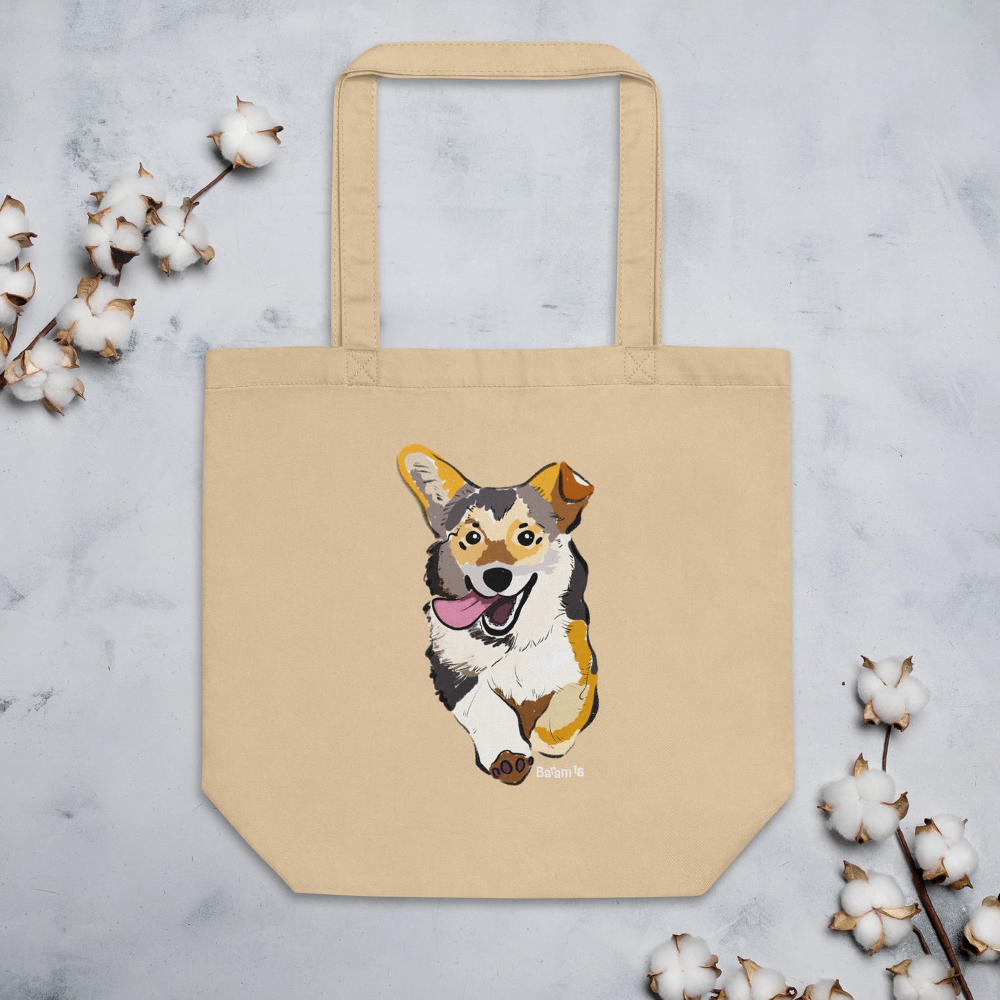 "Corgi Dog Tote Bag | Hand Drawn Art by Tanny’s Pawtique | Cute Dog Lover Accessory"