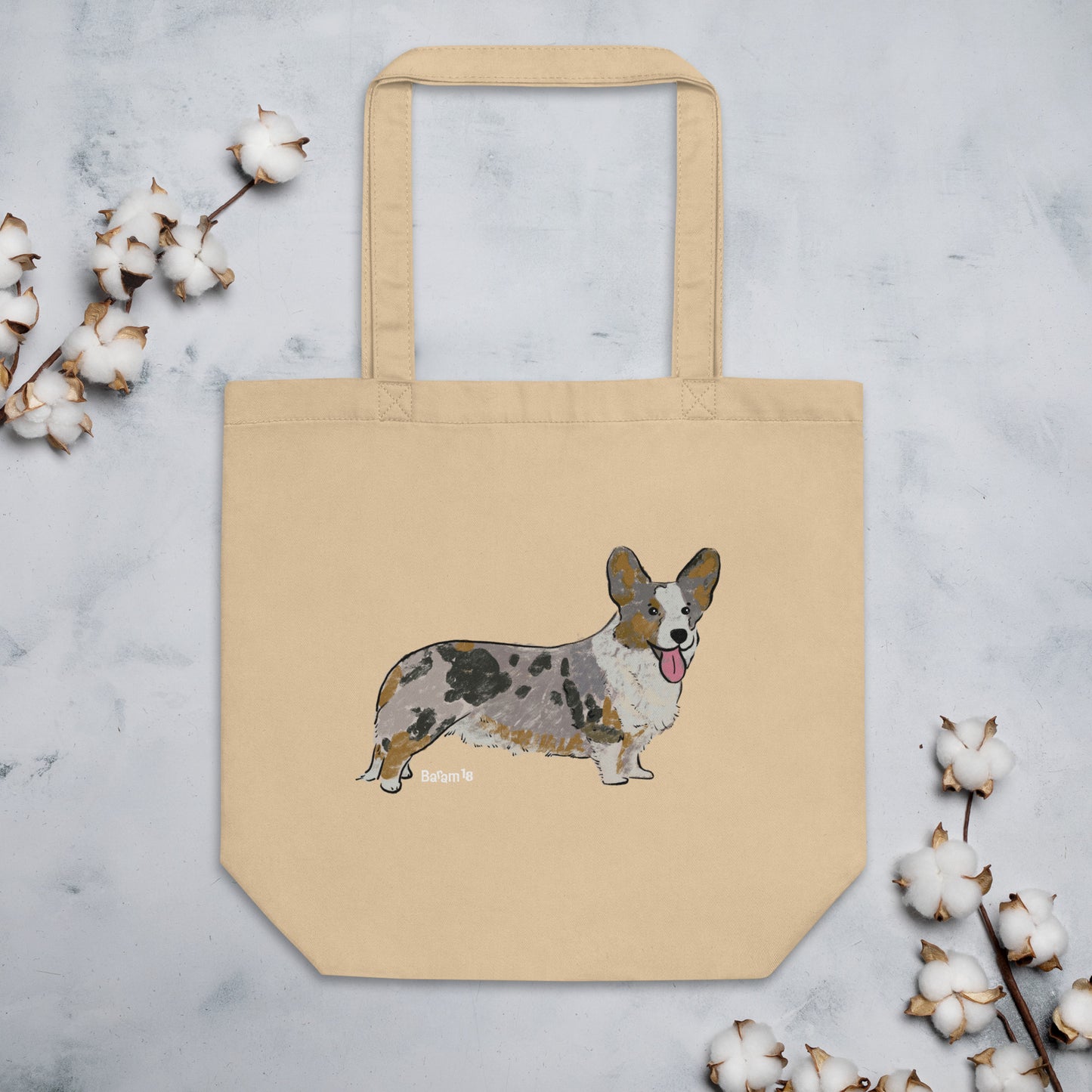 "Corgi Dog Tote Bag | Hand Drawn Art by Tanny’s Pawtique | Cute Dog Lover Accessory"