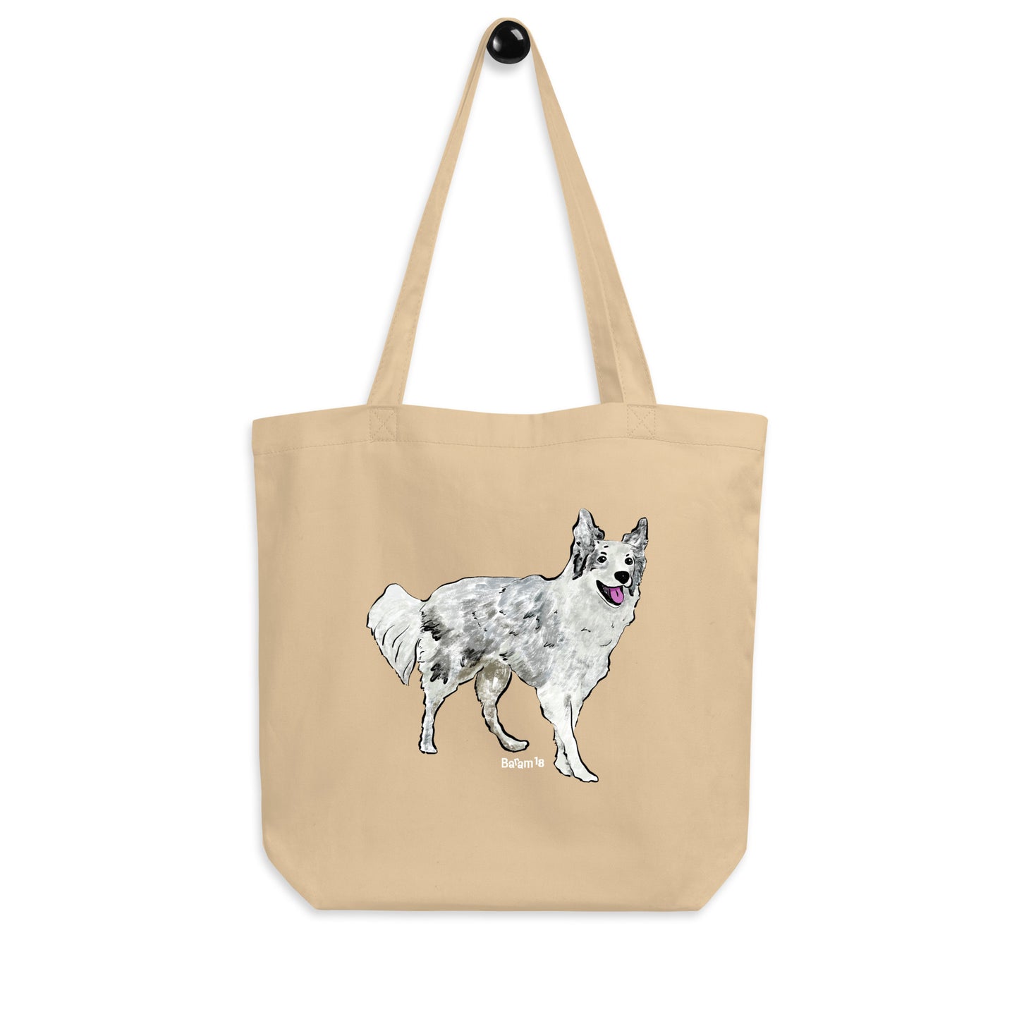 "Border Collie Tote Bag | Hand Drawn Art by Tanny’s Pawtique | Stylish Dog Lover Accessory"