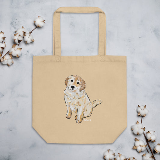 "Golden Retriever Puppy Tote Bag | Hand Drawn Art by Tanny’s Pawtique | Cute Dog Lover Accessory"