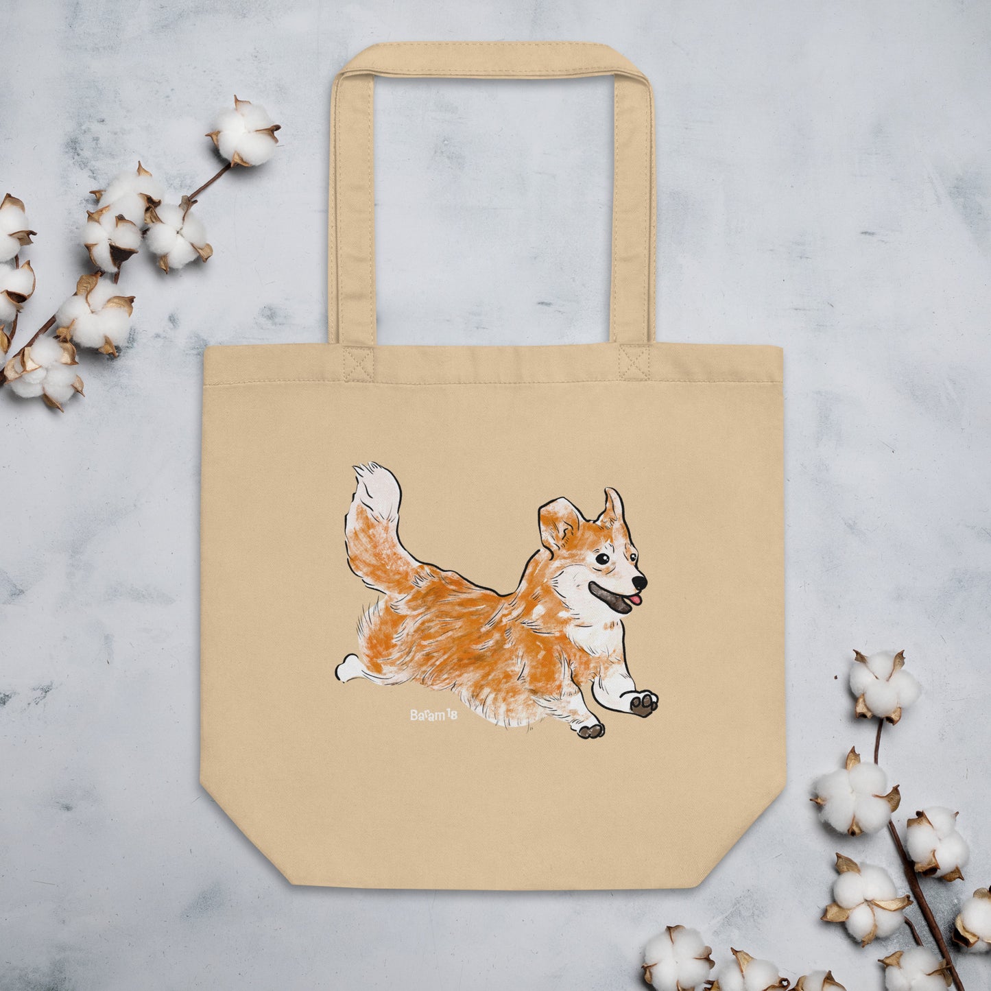 "Corgi Dog Tote Bag | Hand Drawn Art by Tanny’s Pawtique | Cute Dog Lover Accessory"