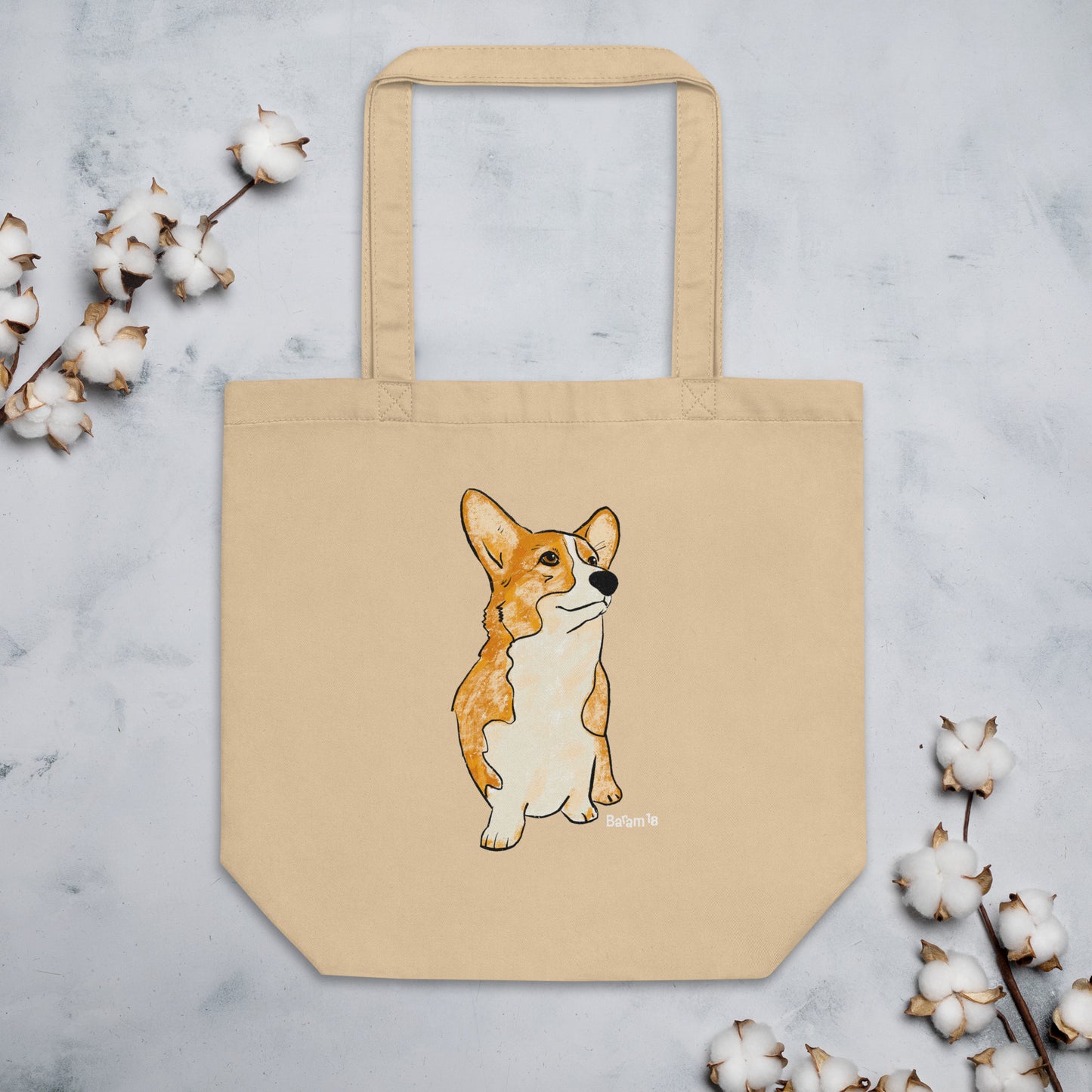 "Corgi Dog Tote Bag | Hand Drawn Art by Tanny’s Pawtique | Cute Dog Lover Accessory"