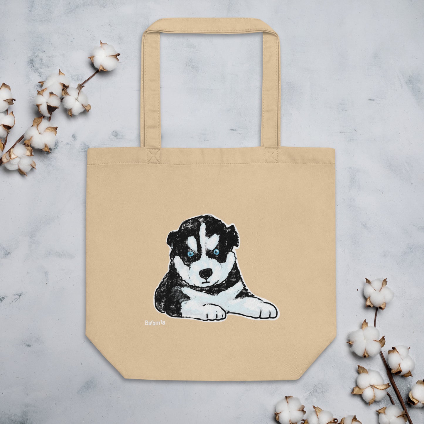 "Husky Puppy Tote Bag | Hand Drawn Art by Tanny’s Pawtique | Cute Dog Lover Accessory"