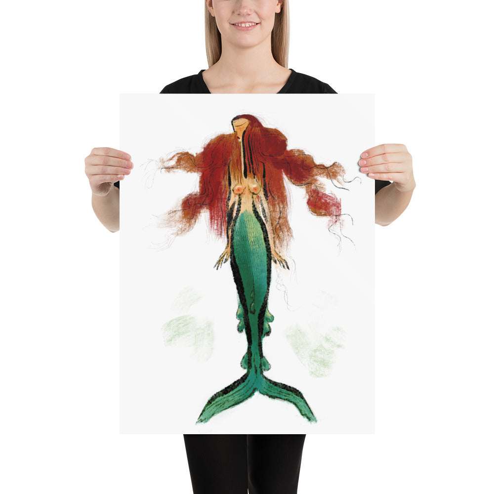 "Enchanting Mermaid Art Poster by Leo Matsuda – Mystical Ocean Fantasy Illustration"