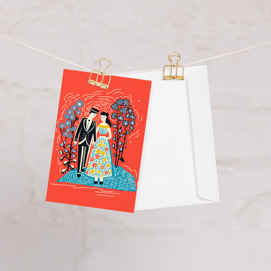 The Lovers Tarot Greeting Card – Unique Tarot Art by Luna – Perfect for Tarot Lovers and Romantic Occasions