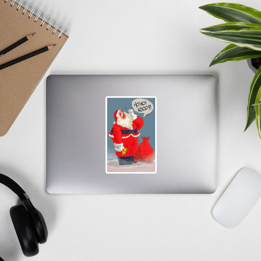 "Santa Christmas Bubble-Free Stickers - Hand-Drawn by Leo Matsuda | Festive Holiday Stickers"
